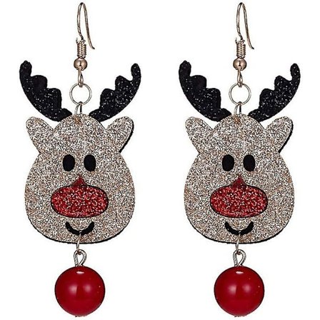 Juleøreringe Hæklet Dangle Bell Tilbehør Nyhed Rensdyr Vedhæng Hoop Julegave Til