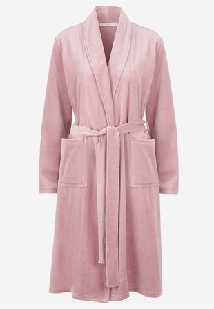 Cellbes of Sweden - Morgenkåpe i velour i lyngrosa for damer i størrelse 46/48