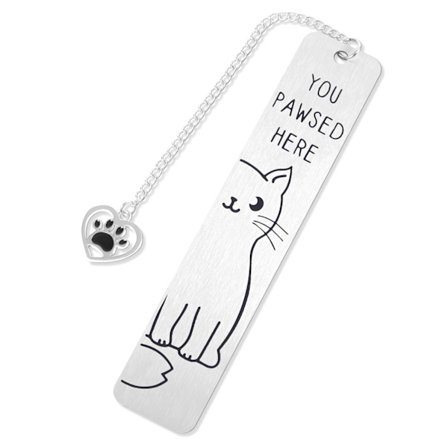 Morsom Katte Bokmerke Sølv, Metall Kattunge Anheng Bokmerke Søt Gave til Kvinner Menn Lesere