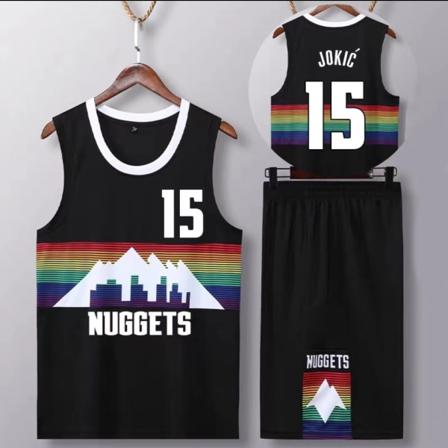 Sportkläder Nikola Jokic Denver Nuggets Baskettröja 15 Baskettröja för vuxna City Black City Black 3XS(121-135cm)