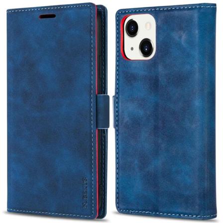 N.bekus Iphone 14 Plus Pu Leather+tpu Telefonfodral - Blå Blå