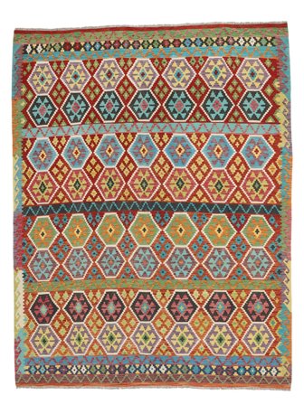 Håndvevd Kelim Afghan Old Style 251X306 Ullteppe Stort