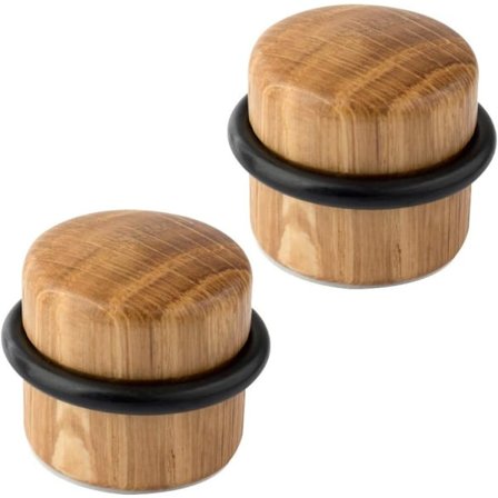 Sæt med 2 Trædørstoppere Selvklæbende Dørkile Klæbende Dørstopper Gulvdesign Egetræ Dørstopper