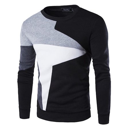 Herreoverdeler Colorblock Langermet genser med rund hals Casual Pullover
