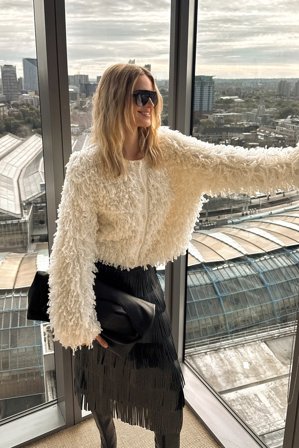 NA-KD Texturierter Strick-Cardigan - Cardigans - OffWeiß - M (EU 38-40)