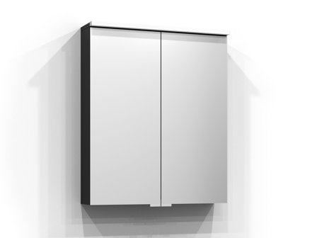 Svedbergs Sarek Spegelskåp med LED-belysning Svart Ask, Badrum
