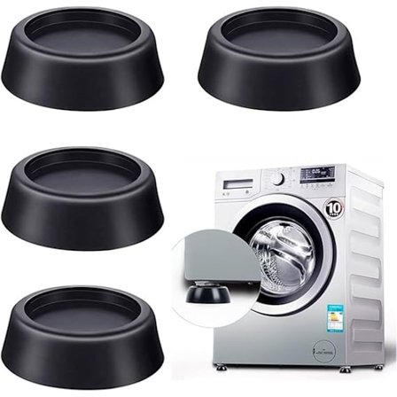 St. Svart Antivibrationsmatta för Tvättmaskin, Antivibrationsmatta för Tvättmaskin, Antibrus Tvättmaskinsfot
