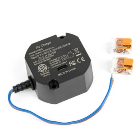 AC till USB C Adapter Snap-On Väggströmförsörjning för USB-C Surfplatta 5-20V med 30W Laddare-Xin_ma