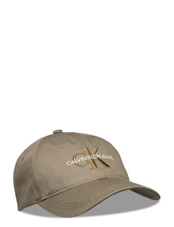 Monogram Cap Embro Accessories Headwear Caps Grøn Calvin Klein