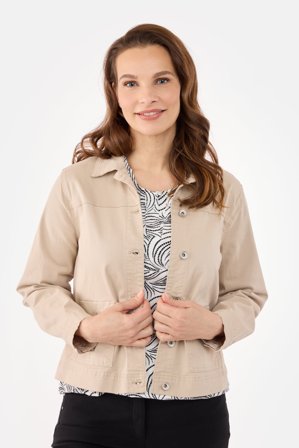 BRANDTEX - Kort Jakke - Sand - Knaplukning