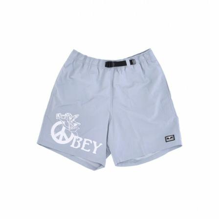 Obey, shorts easy peace angel Blauw, Heren, Maat:XS