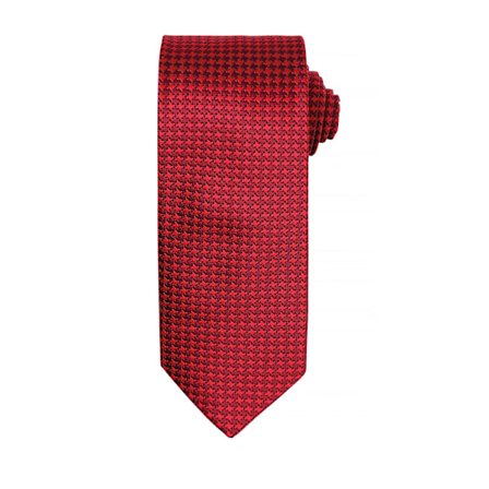 Premier Mens Puppy Tooth Formal Work Tie One Size Röd