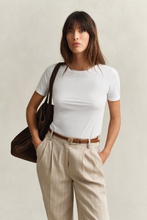 GANT Damen T-Shirt aus Baumwolle (XXL) Weiß