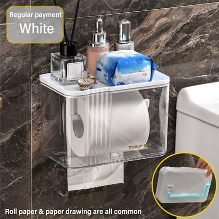 Toalettpapirholder Oppbevaringsstativ 02-WHITE 02-WHITE