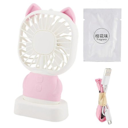 1 kpl Mini kannettava pöytätuuletin aromaterapia yölamppu USB kannettava toimistotuuletin (pinkki)
