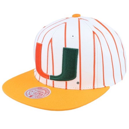 Mitchell & Ness - College Vit snapback Keps - University Of Miami Newco White Snapback @ Hatstore