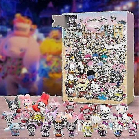 2023 Grænseoverskridende Julekalender med Sanrio Blind Box Grinch Blind Box 24-dages Nedtælling Jul Blind Box Praktiske Godbidder Sanrio