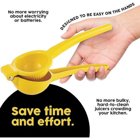 Manuell Sitronpresse - Manuell Sitruspresse - Press Lime og Sitroner og Utdrag All Saft - Egnet for Tung Bruk i Hånd - Oppvaskmaskinsikker