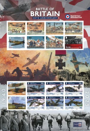 Isle of Man - 85-året for Slaget om England - Postfrisk sæt 16v