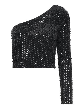 Onllucy Shoulder Top Wvn Party Tops Svart ONLY*Betinget Tilbud