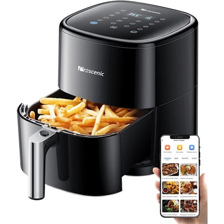 Proscenic T22 airfryer, 5L kapacitet, med app, Alexa och pekskärm, 11 förinställda program, låg ljudnivå