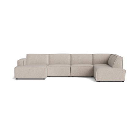 Lyon U-sofa, venstrevendt, Puente Lys Greige, 368x218x80cm - Ekstra siddepladser, komfortabel U-sofa til stuen