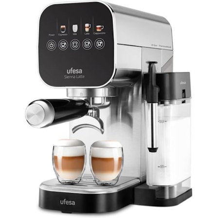 Espresso kaffemaskin Ufesa Sienna Latte 20 barer pekskärm kompakt design