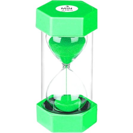 SuLiao Timeglass 3 minutter grønn, egg klokker timer, fargerik timeglass, timeglass sand timer for barn skole, barn tannpuss, barnehage, kontor
