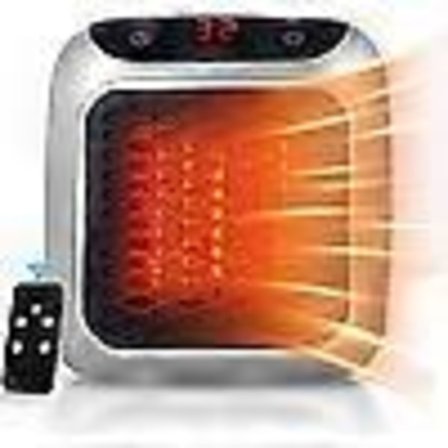 Bærbar Varmeovn, 800W Keramisk Pluggvarmer, Rom Elektrisk Viftevarmer med Fjernkontroll, 12H Timer, LED-Skjerm