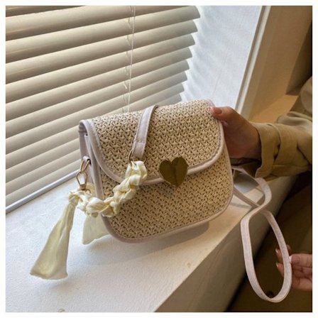 Vævet alsidig taske dametaske HVID