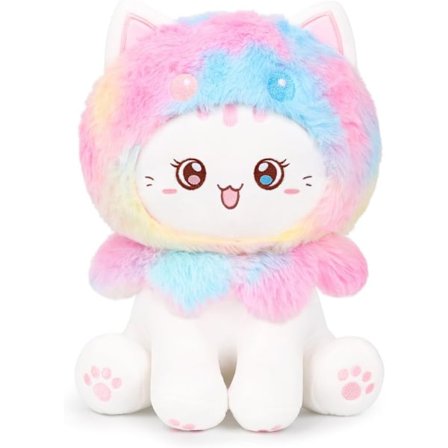 Söt Bläckfisk Katt Plyschleksak 10" Kawaii Kattunge Fylld Djur, Katt Bläckfisk Plushie Kudde Present till Barn