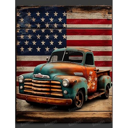 Puslespill for voksne 1000/500/300 brikker, Vintage Pickup Truck trepuslespill - Stort pedagogisk puslespillkunstverk for voksne - Utfordrende og 