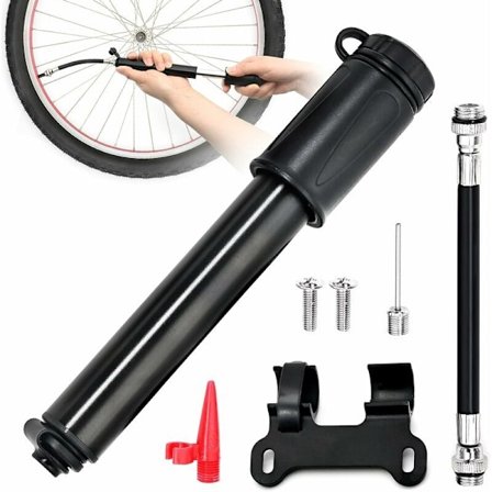 Cykelpump, Högtrycks Mini Bärbar Handpump, för Landsvägscykel och Presta och Schrader, Aluminiumlegering Luftpump, Bollnålsadapter Ingår,