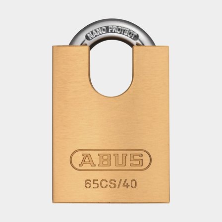 Padlock ABUS 65CS/40, with closed shackle, Ø7 mm, brass