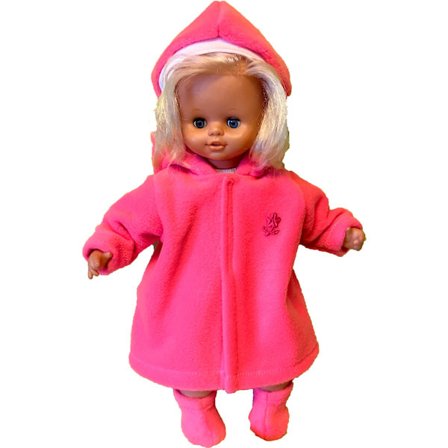 Neon-rosa kappa-set till Skrållan, dockkläder