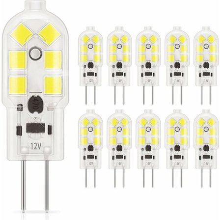G4 LED 2W Ljuskälla AC/DC 12V Lampor Motsvarande 20W Halogen Icke-Dimbar Ersättning för Huv och Krona 10-pack