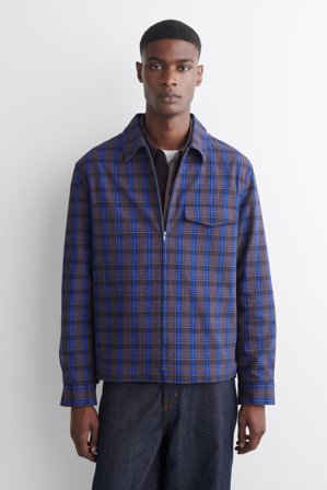 COS Men's Cotton Zipped Overshirt in Blue