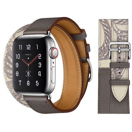 Gris armband kompatibel med Apple Watch 38mm 40mm 41mm, Läder