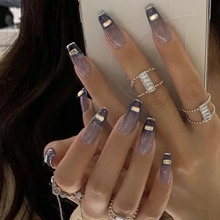 Lange luksus falske negle tips - Coffin Press på negle akryl Fu