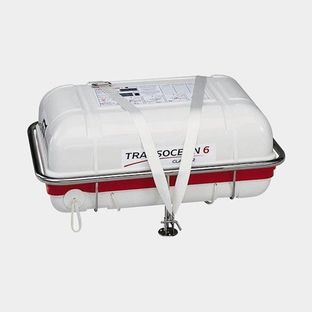 Livflottefäste för däcksmontering med band. Typ C