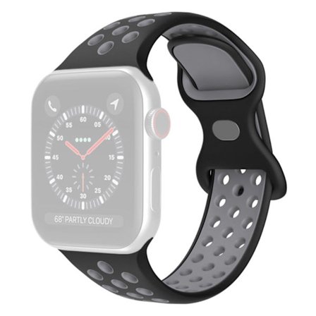 Apple Watch (45 mm) tofarvet silikone-urrem - Sort / Sort / M