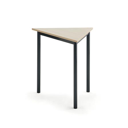 Tisch SONITUS TRIANGEL, 800x700x720 mm, Hochdrucklaminat Birke, anthrazit
