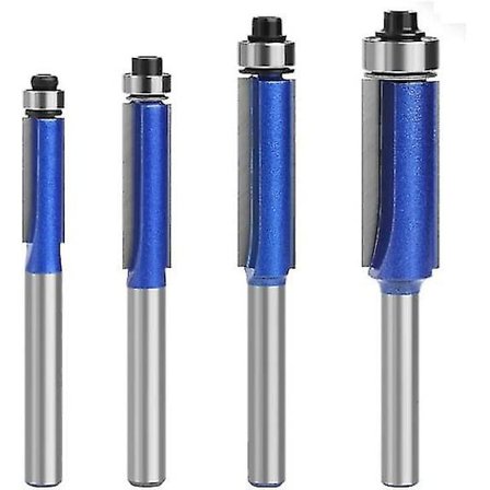 4 stk. 6 mm skaftfræsertrim med leje fræserbit sæt til træbearbejdning