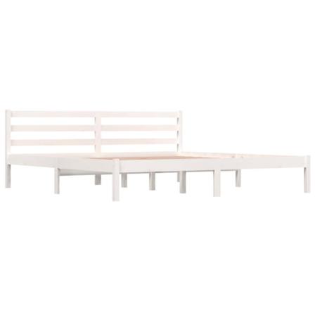 Vidaxl Sängram Massiv Furu 180x200 Cm Vit 6ft Vit