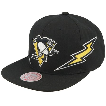 Mitchell & Ness - Negro snapback Gorra - Pittsburgh Penguins Double Trouble Vintage Black Snapback @ Hatstore