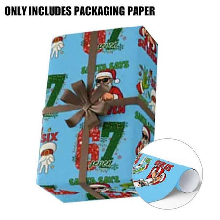 67 Meme Julklappspapper Barn Rolig Sex Sju Omslagspapper Unikt