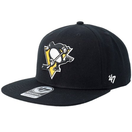 47 Brand - NHL Black snapback Czapka Z Daszkiem - Pittsburgh Penguins NHL No Shot Captain Black Snapback @ Hatstore