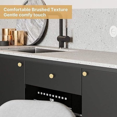 6 stk. Solide Runde Messing Dørgreb (20mm*25mm) med Skruer, Skab