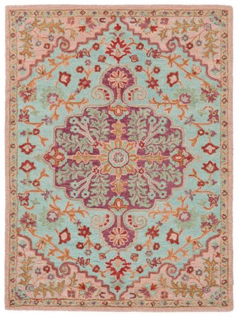Medallion Yannike Rug - Pink/Multicolor 200X300 In Classic Style