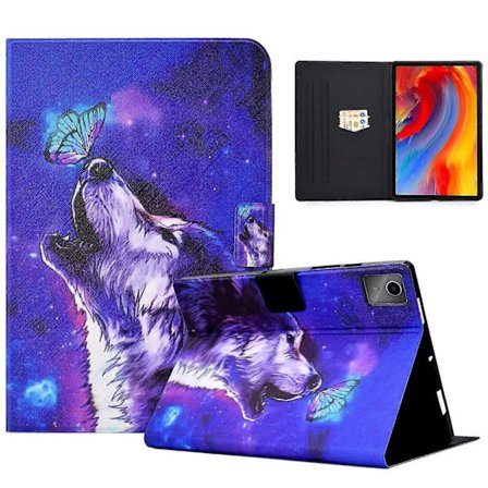 Fodral för Lenovo Tab M11/Xiaoxin Pad 11 2024 med korthållare, mönstrat läderfodral för surfplatta